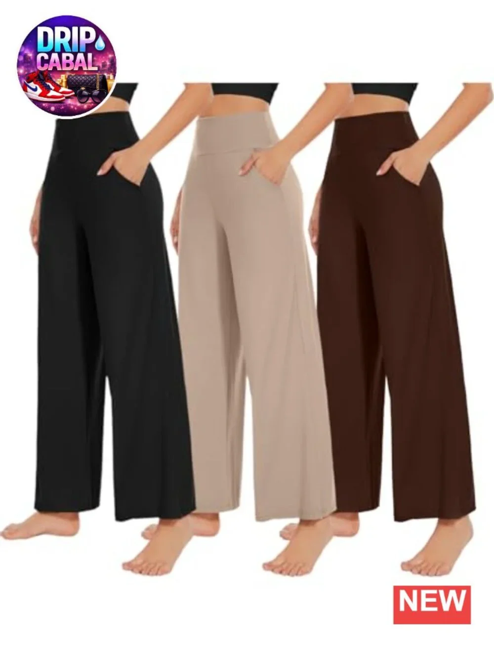 3 Pack High Waist Wide Leg Sweatpants with Pockets Casual Lounge Yoga Workout